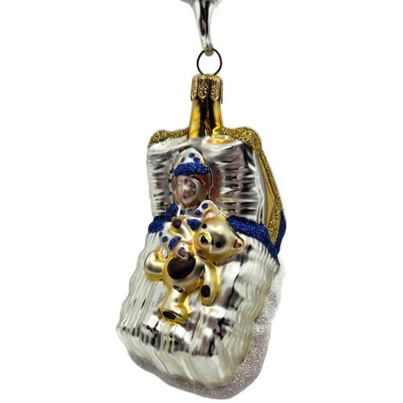 Patricia Breen Sweet Dreams Pearl Bed Gold Trim Moon Sun Christmas Tree Ornament - Picture 12 of 13